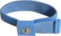 Anti-allergic wrist strap, 4mm snap, blue. Band only (without coil cord)
