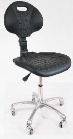 ESD Hi-Tech Molded Chair, black, with height adjustment, ESD rubber static dissipative casters