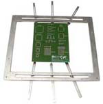 Quick Change Board Fixture for rework of multiple boards with positioning holes