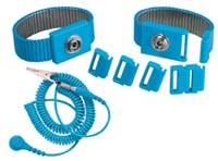 De-Lux, Metal adjustable 4 mm snap, blue, 6' coil cord, banana + clip