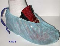Disposable quality shoe covers with esd fiber knitted ribbon