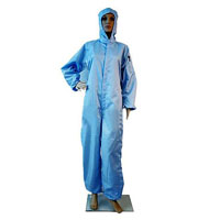 ZeroCharge Clean Room Coverall with Hood, Stripe Type, Blue.