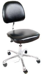 ESD Cleanroom, vinyl chair with pneumatic height adjustment - economy, black