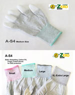 ESD High Performance, nylon with carbon fiber continuous stretch gloves with PU finger coating