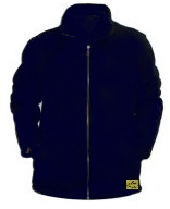Antistatic, lint free,  Navy Blue winter jacket with zipper closure and two pockets