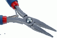 Pliers, Long Ergonomic Handle, Chain nose pliers, serrated jaw tips